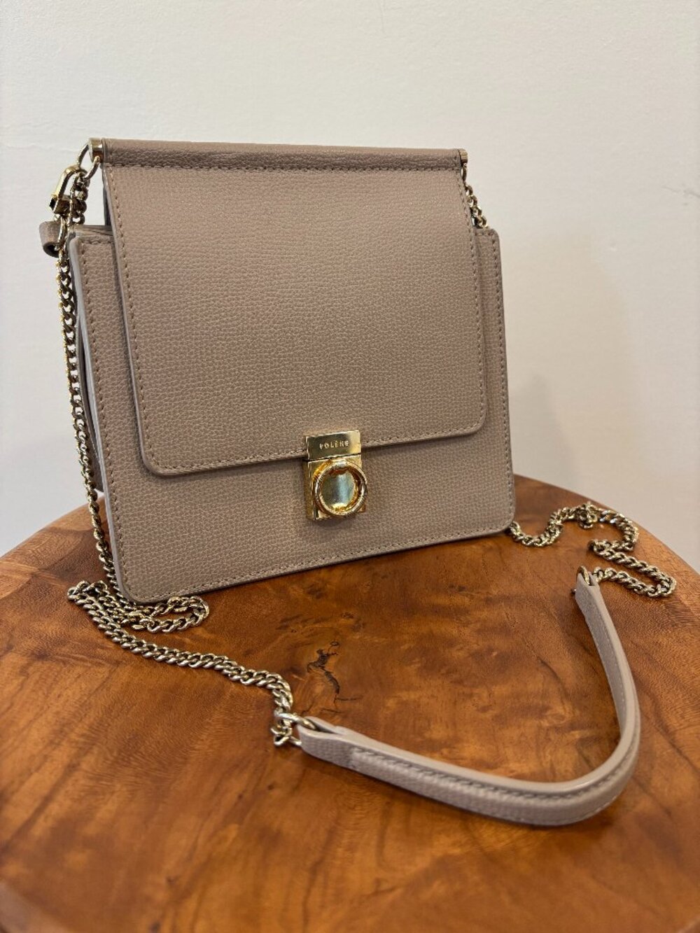 Polene Numero Sept Mini Bag in Textured Taupe